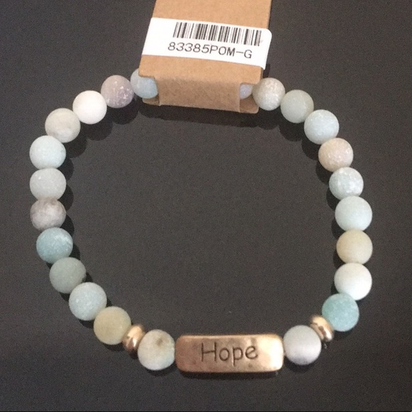 Multi-colored “Hope” etched beaded bracelet - Picture 3 of 3